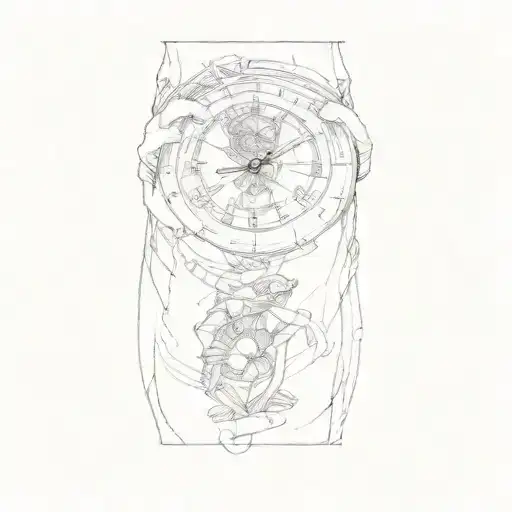 A Man With A Clock Tattoo On His Thigh