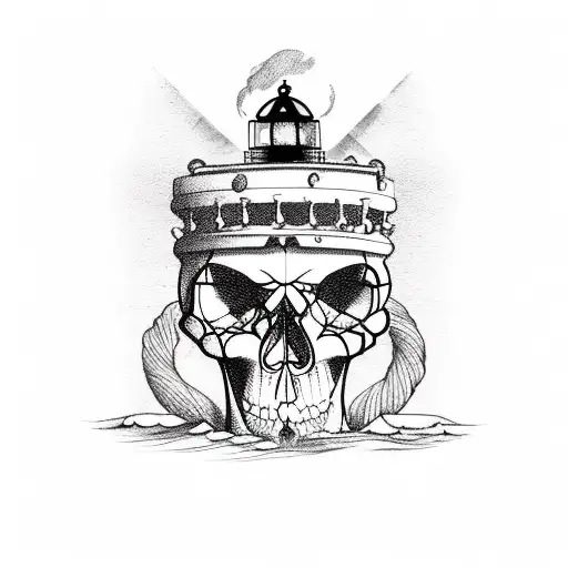 Skull With Lighthouse