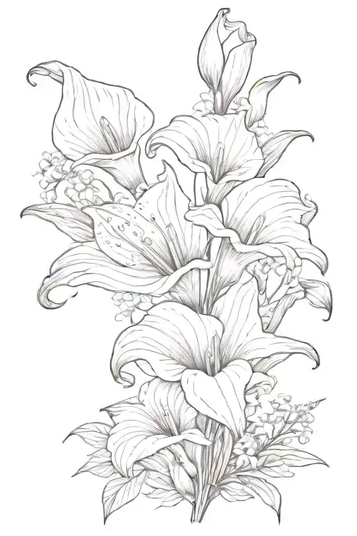 Calla Lily And Aster Flowers