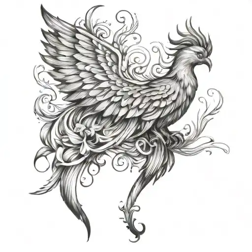 Phoenix With One Wing High And The Other Low