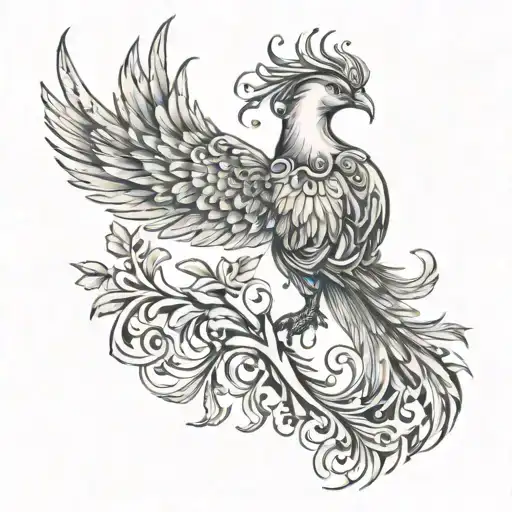 Phoenix With One Wing High And The Other Low