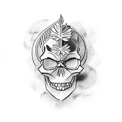 Skull With Laurel Leaves