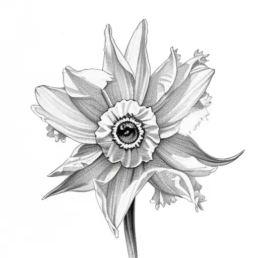 Daffodil With A Sun In The Behind