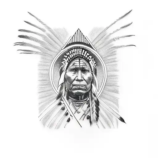 A Tattoo Of A Dollar Bill Morphing Into A Native American Chief