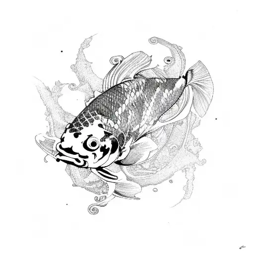 Koi Fish With Spiral