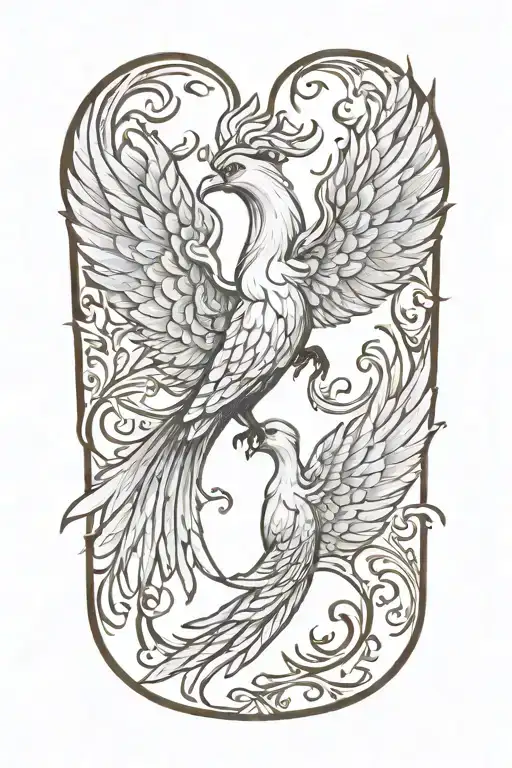 Phoenix With One Wing High And The Other Low
