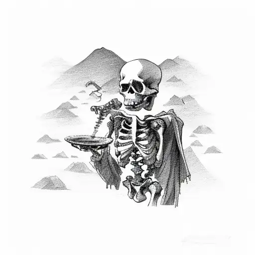 Western Skeleton Drinking Beer
