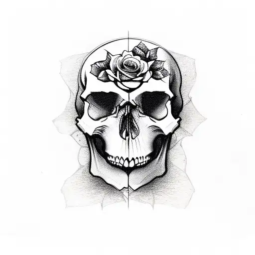 Skull And Roses And Writing