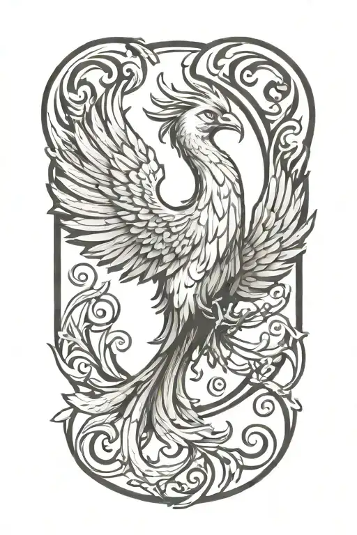 Phoenix With One Wing High And The Other Low