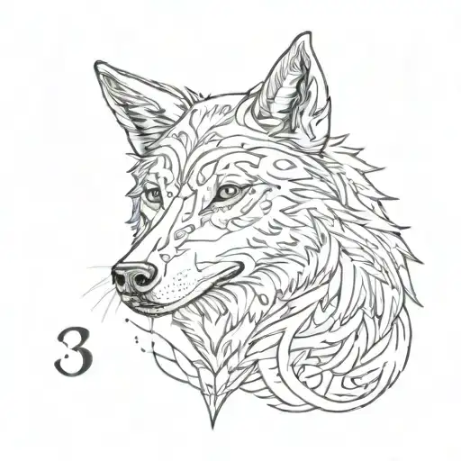 Wolf With The Number 3