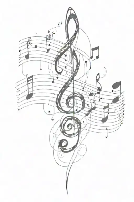 Music Notes Forming The Shape Vertical