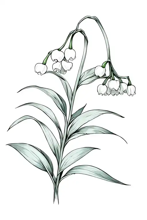 Lily Of The Valley Flower Fine Line No Religious Value But Representing Beauty