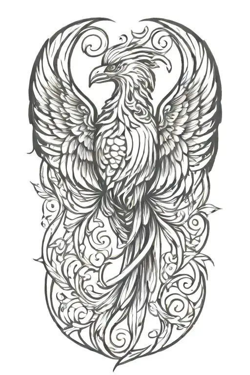 Phoenix With One Wing High And The Other Low