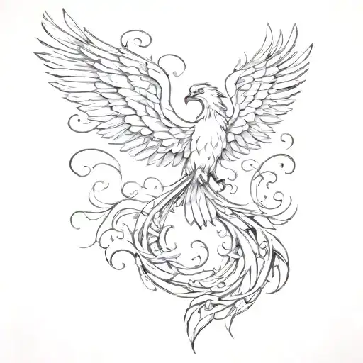 Phoenix With One Wing High And The Other Low