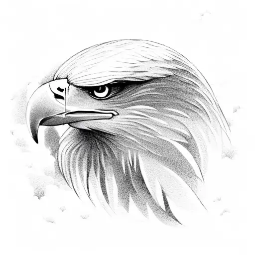 A Serene Beach Landscape With Eagle Head In Sky