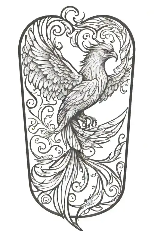 Phoenix With One Wing High And The Other Low