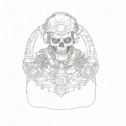 A Skeleton Wearing A Helmet