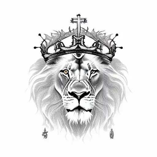 Lion With Jesus Christ Thorn Crown