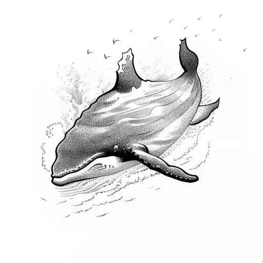 Whale Swimming Under Water With Currents