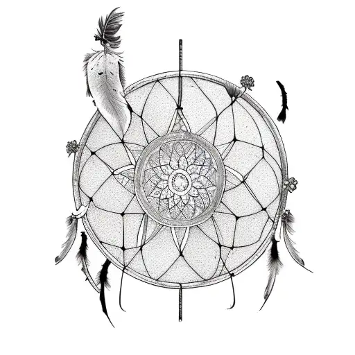 A Pile Of Books With A Dreamcatcher And Flowers