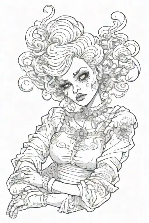 Scary Doll Woman Laying