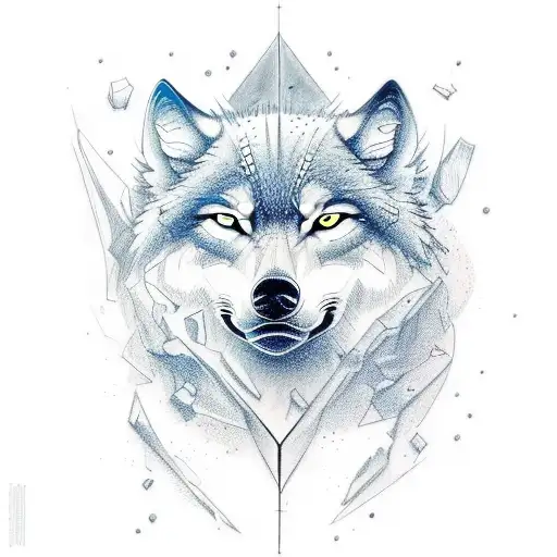 Combine The Concepts Of Ambitions Coldness And Competition In A Tattoo Design With Wolf Or Ice