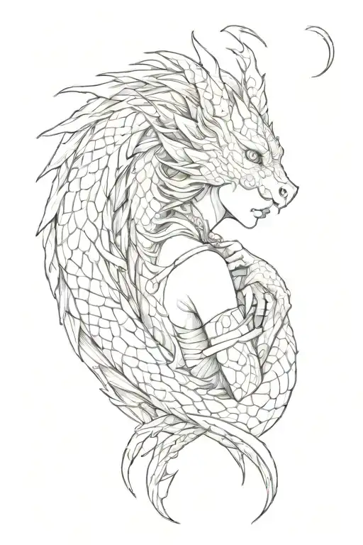 Dragon Hugs Girl