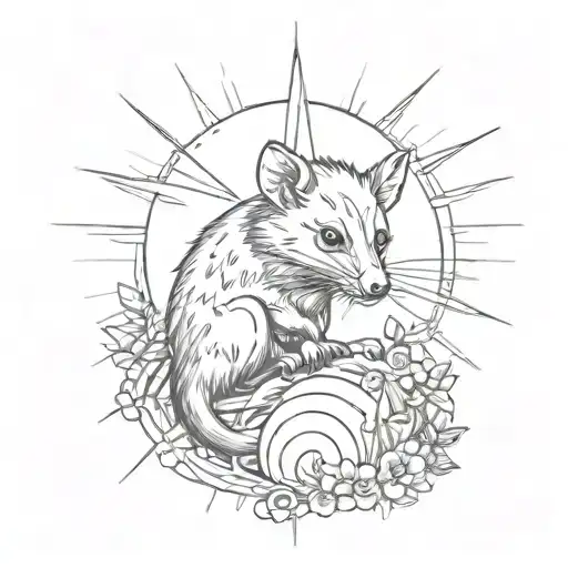 Possum And Sun Rays