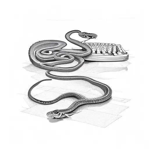 Snake Wrapped Around A Typewriter