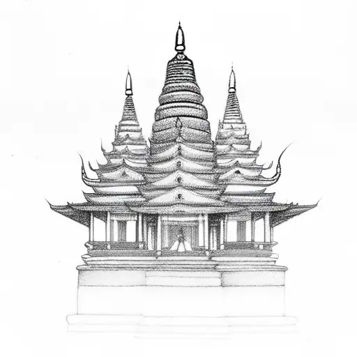 Buddha 8 Auspicious Symbol And Stupa