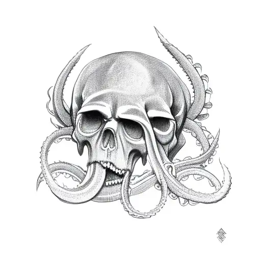 Kraken With Skull