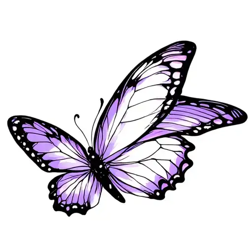 Purple And Black Butterfly