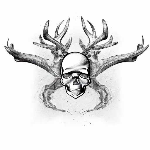 Skull With Isoteric Deer Horn