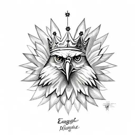 Eagle With Crown And Sunflower