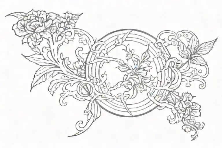 Mini Tattoo With N And K Hidden Silhouette Blending