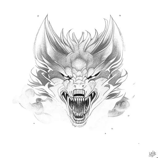 Fenrir Through Smoke Angry Escaping Wing