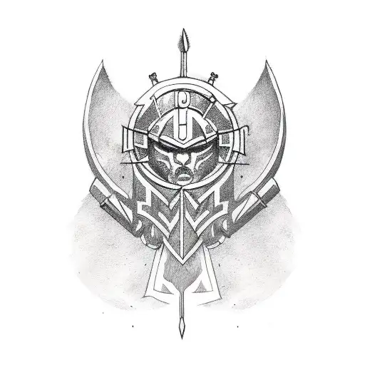 Ancient Warrior Symbol Forearm Tatto