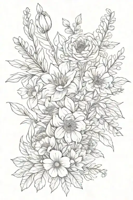 Family Birth Flower Bouquet May October And July