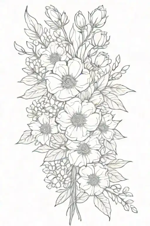 Simple Bouquet With Birth Flowers From February March April May And June