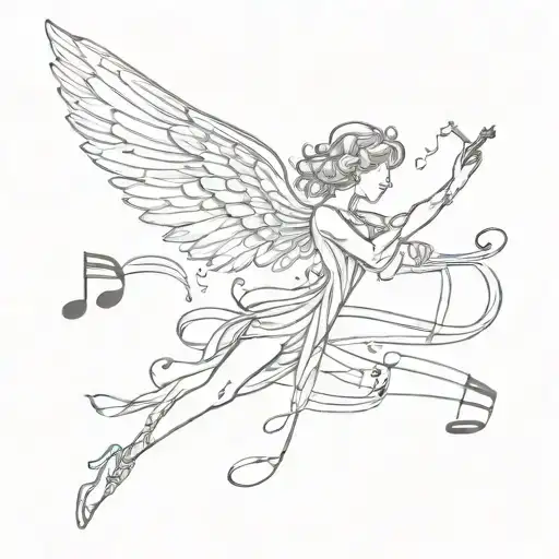 Angel Music Notes Floating