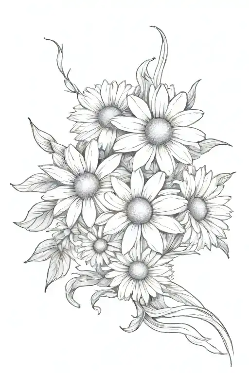 Daisy Flowers Wrapped Around Forearm Masculen