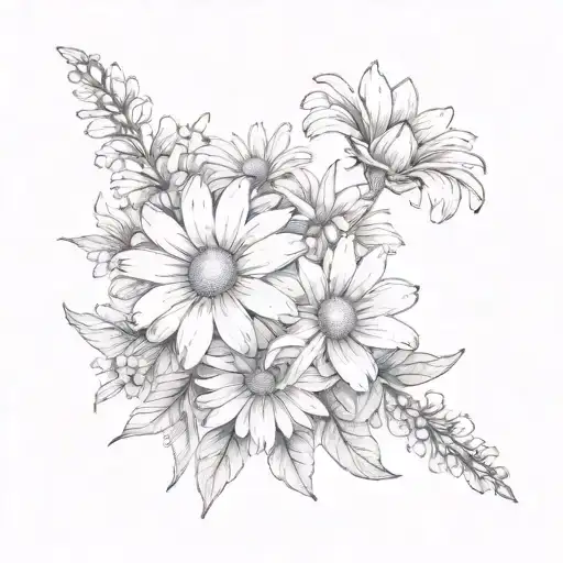 Daisy Flowers Wrapped Around Forearm Masculen