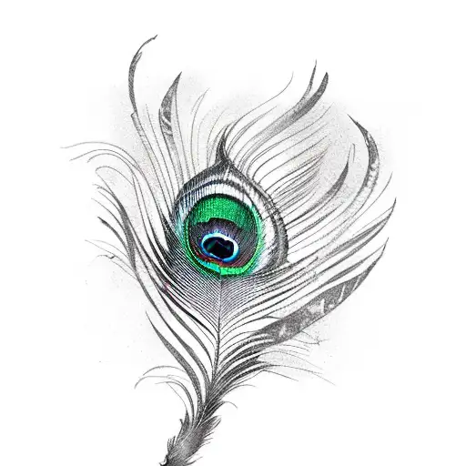 Peacock Feather Black And White