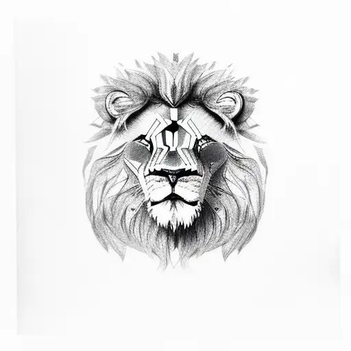 Lion With Scar On Eye And Crown