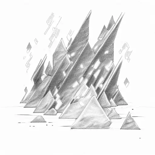 An Abstract Sketch Of A Fading Smoky Mountain With Fire Embers Floating Away