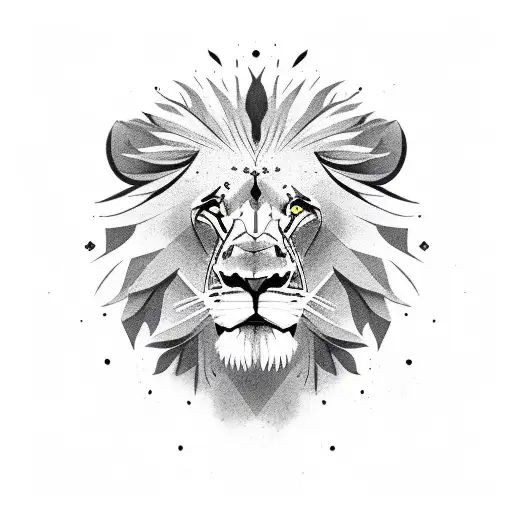 Lion Face Bloodied And Beaten