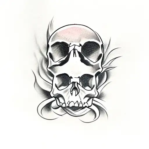 Baby Foot Tattoo With Skull