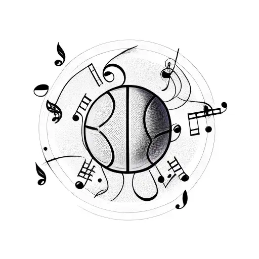 Basketball Hoop With Music Notes As The Net