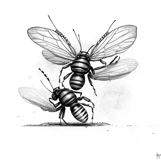 Couple Bugs Living In The Mud Happily In Love Doing Bug Stuff