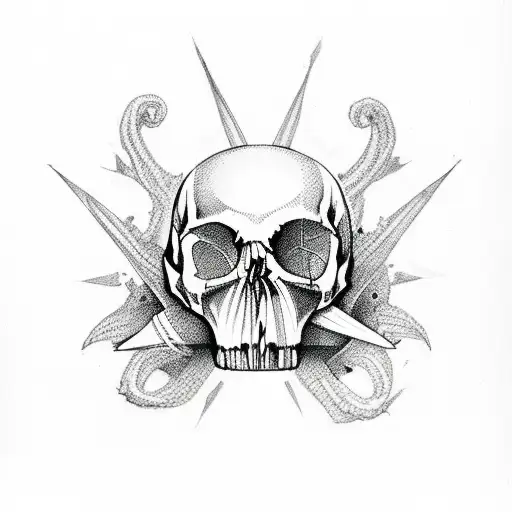 Persephone With A Skull For Forearm